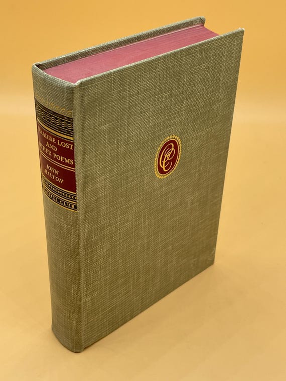 Paradise Lost and Other Poems by John Milton 1943 Walter Black Publishing for The Classics Club Epic Poems Poetry Book Gifts Poetry Prose