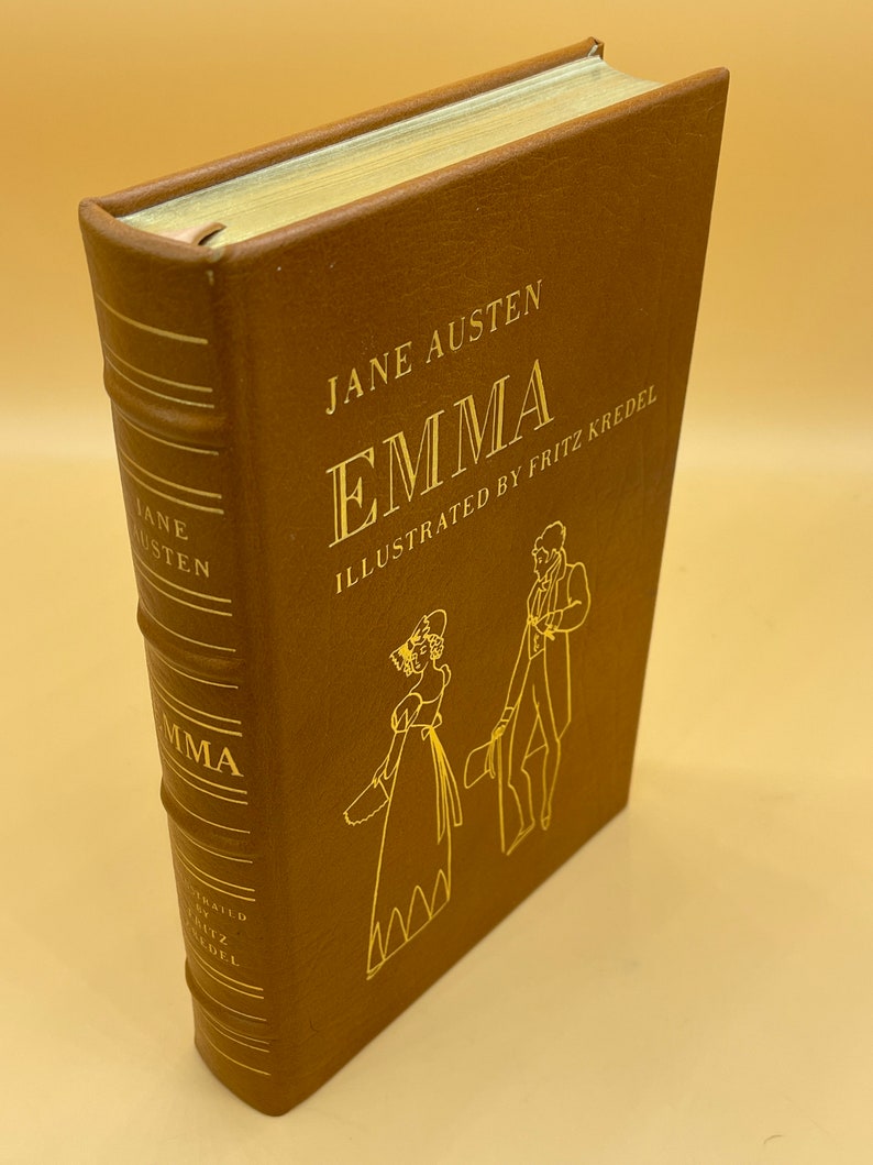 Collectible Literature Books Emma by Jane Austen Illustrator Fritz Kredel 1983 Easton Press Leather Gifts for Readers Literary Classics image 2