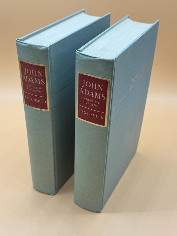 John Adams by Page Smith Two Volume Set Hardcovers  DoubleDay 1962
