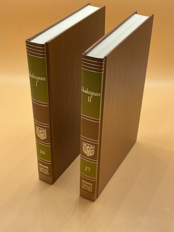 Rare Books Shakespeare Plays and Sonnets Volume One and Volume Two Great Books of the Western World Series 1977 Britannica Collectors Books