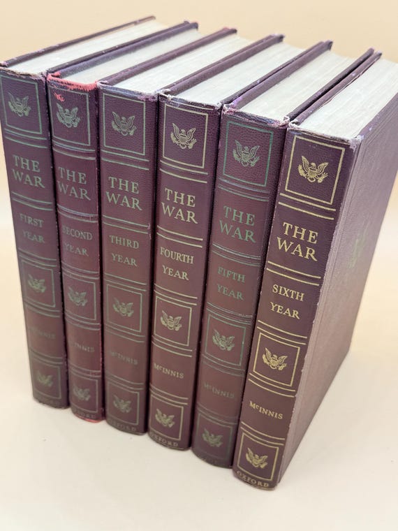 The War by Edgar McInnis 6 vol set 1945 Oxford University Press World War Two history books