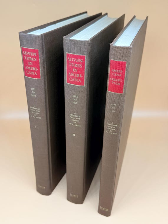 Adventures in Americana Being a Selection of Books from library of H.V. Jones 1964 Cooper Sq. Publishing 3 volume set Rare history books