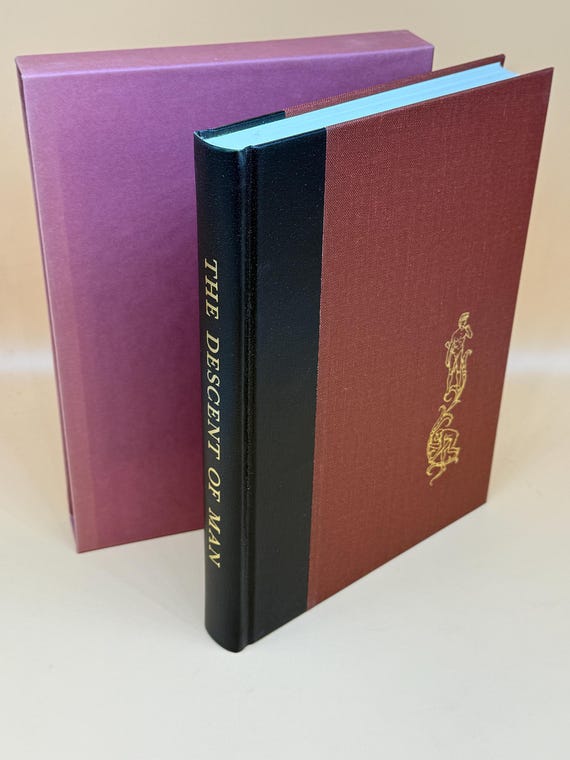 The Descent of Man by Charles Darwin 1972 Heritage Press HC slipcased Illustrator Fritz Kredel Science Biology  Evolutionary History Books