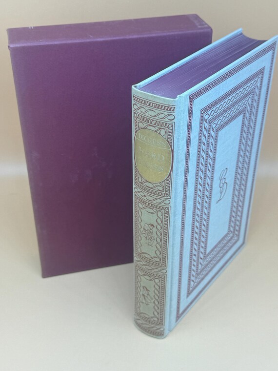 Hard Times by Charles Dickens 1966 Heritage Press HC w Slipcase and Original Sandglass pamphlet Classic Literature Dickens Book Gifts