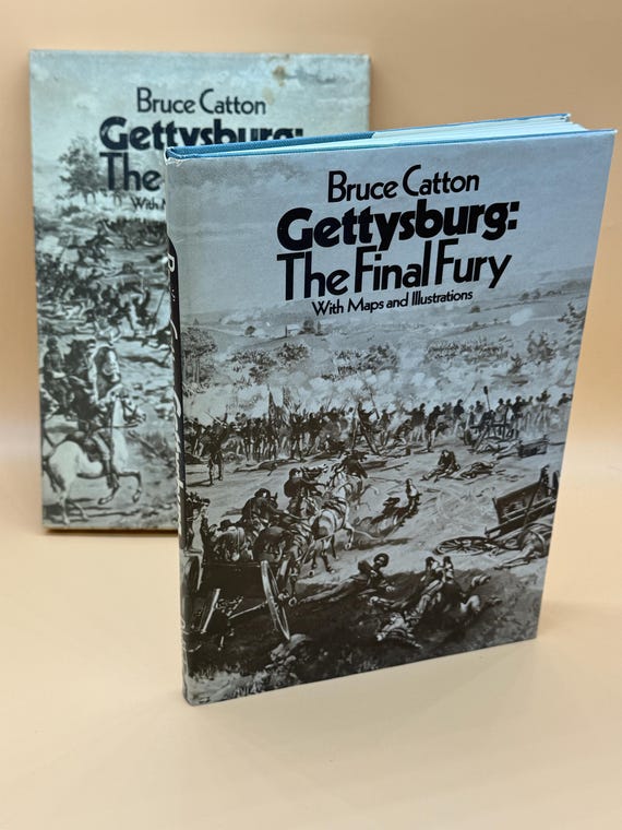 Gettysburg The Final Fury w Maps and Illustrations by Bruce Catton 1974 DoubleDay Publishing Civil War history book gifts