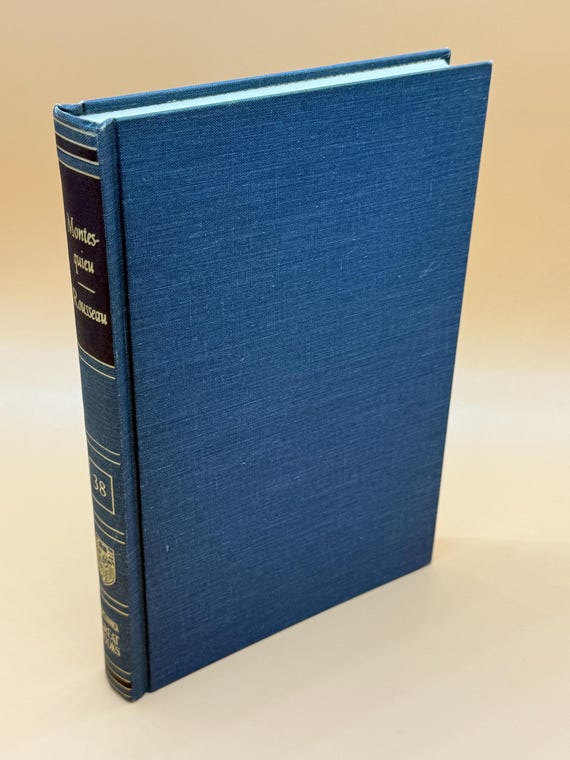 Spirit of Laws Montesquieu Origin of Inequality Political Economy Social Contract Rousseau 1952 Britannica Great Books series rare books