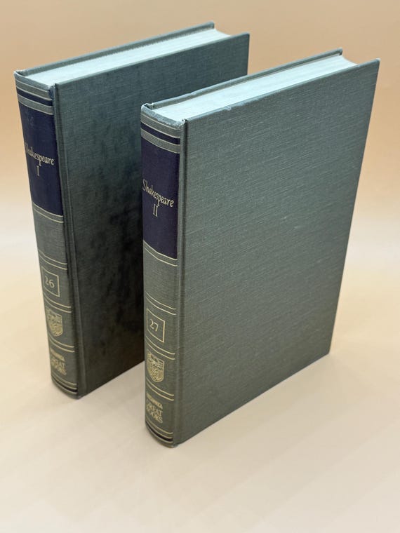 The Plays and Sonnets of William Shakespeare Two Vol set 1952 Britannica Great Book series English poetry books rare poetry gift books