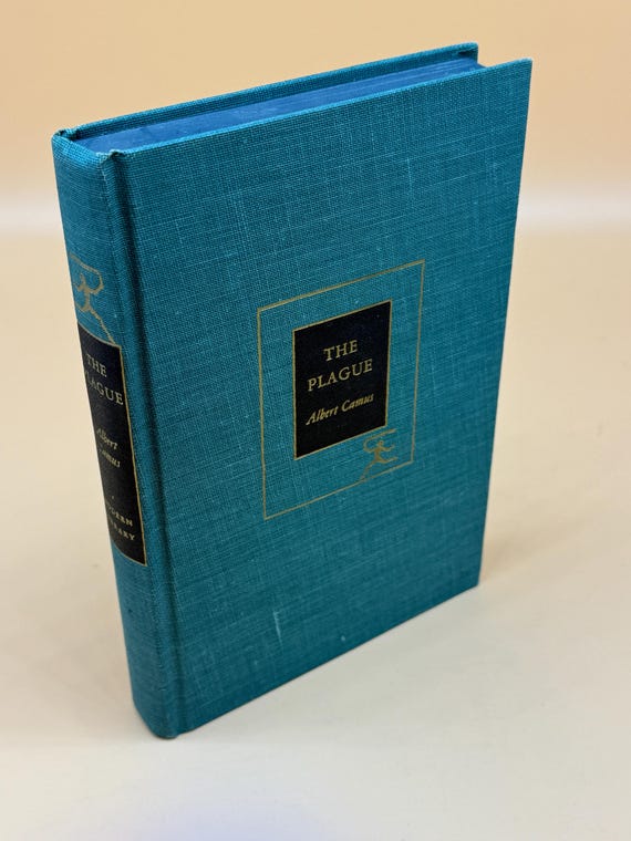 Rare Books The Plague by Albert Camus 1948 The Modern Library  Classic Literature Gift Books Collectible Books French Novels Novelists
