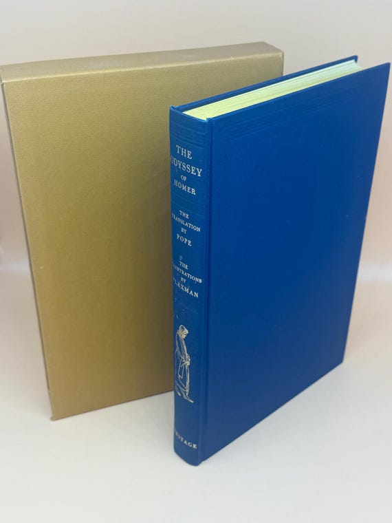 The Odyssey of Homer Translated by Pope Illustrated 1970 Heritage Press w slipcase and original Sandglass pamphlet Epic Greek Poetry Gifts
