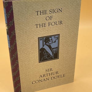 The Sign of Four by Sir Arthur Conan Doyle 1994 BOMC Illustrated Edition Sherlock Holmes Detective Crime Fiction Novels Mystery Gift Books