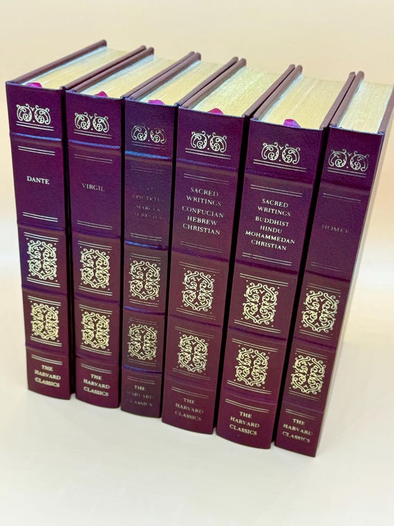 Harvard Classics 1980 Grolier Edition fine binding in simulated leather gold page edges marble endpapers BUYERS CHOICE ONE from options
