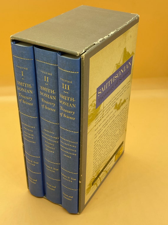 Science Books Smithsonian Treasury of Science Three Volume Set Slipcased 1960 First Printing Simon & Schuster STEM Books Used Books