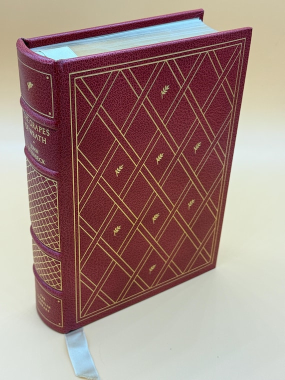 The Grapes of Wrath by John Steinbeck 1975 Franklin Library Limited Edition leather-bound fine binding Classic Literature Gift Books