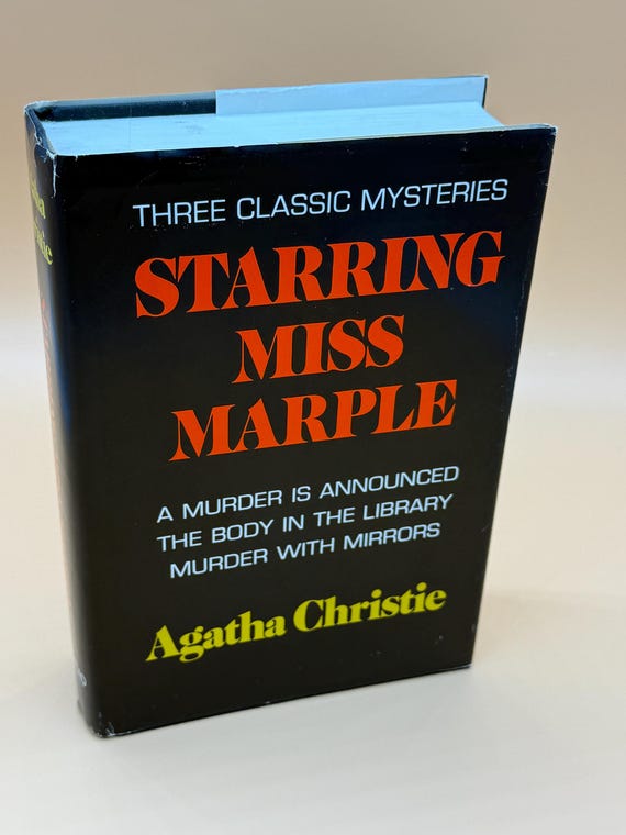 Three Classic Mysteries Starring Miss Marple by Agatha Christie;  Murder is Announced Body in the Library Murder With Mirrors 1976 Dodd Mead