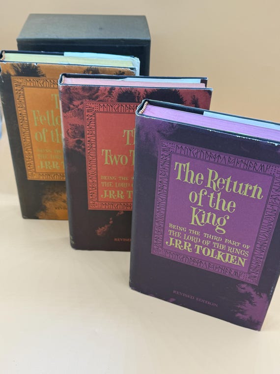 Lord of the Rings Trilogy 3 Vol Hardcovers w slipcase Revised 2nd Edition 20th Printing 1967 Houghton Mifflin Rare Book Gifts Literature