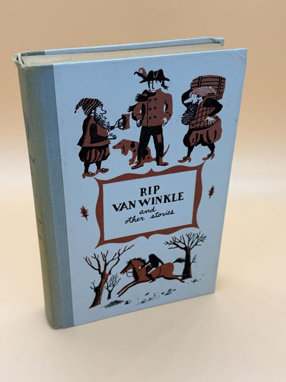 Rip Van Winkle and Other Stories by Washington Irving 1955 Illustrated Junior Library series Nelson DoubleDay Publishing Childrens Books