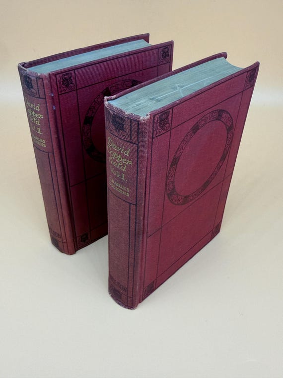 David Copperfield by Charles Dickens 2 volume set circa 1920's Thomas Nelson Publishing English Literature
