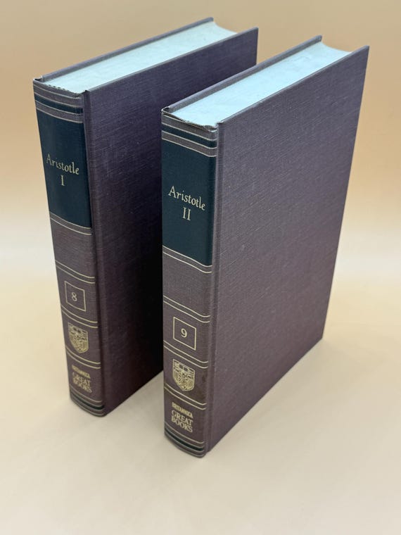 The Works of Aristotle Two Vol set 1952 Britannica Great Books Series Ancient Philosophy books Greek Philosophers Polymath science books