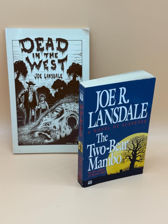 Two by Joe Lansdale Dead in the West 1986 and The Two Bear Mambo 1996 paperbacks Mystery Books Horror Book gifts