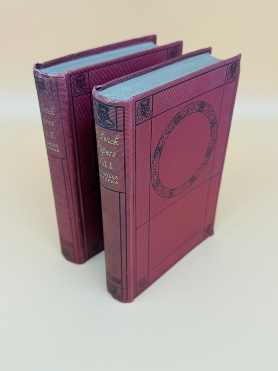 The Pickwick Papers by Charles Dickens 2 Vol set Thomas Nelson Publishing circa 1920's  Classic Literature