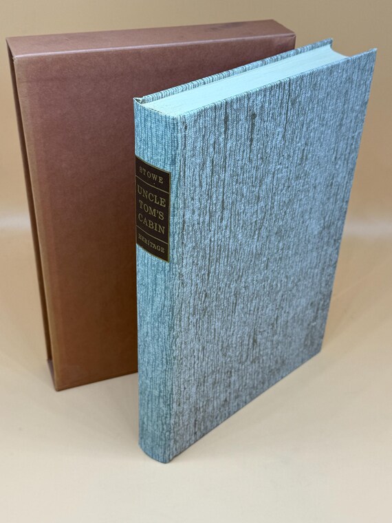 Uncle Tom's Cabin by Harriet Beecher Stowe 1966 Heritage Press HC w slipcase/ original Sandglass Pamphlet Classic Literature Rare Book Gifts