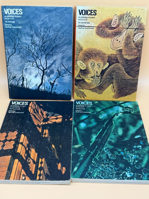 Voices An Anthology of Poems and Pictures circa 1969 Rand McNally Publishing Editor Geoffrey Summerfield Rare Poetry books Poem collections