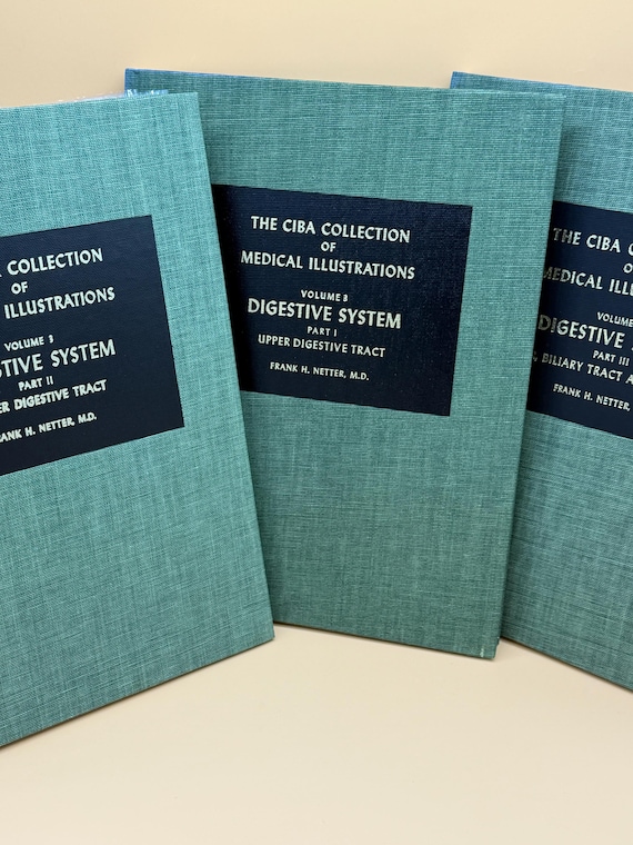 The CIBA Collection of Medical Illustrations Volume 3, Part 1, 11 and 111 (3 volumes total) of The Digestive System Medical Art book gifts