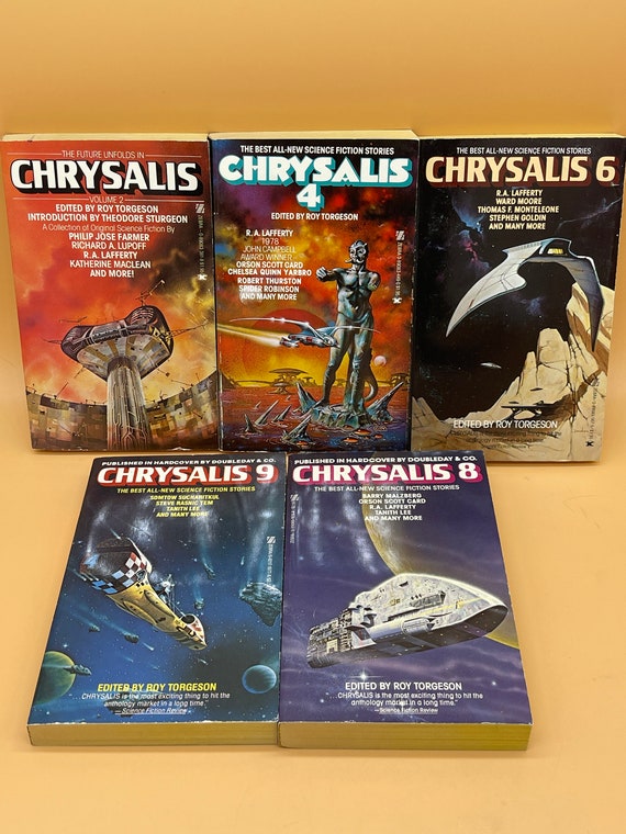 Collection of Chrysalis Science Fiction Anthology Science Fiction stories set of Five mass market paperbacks, vintage science fiction Sci-fi