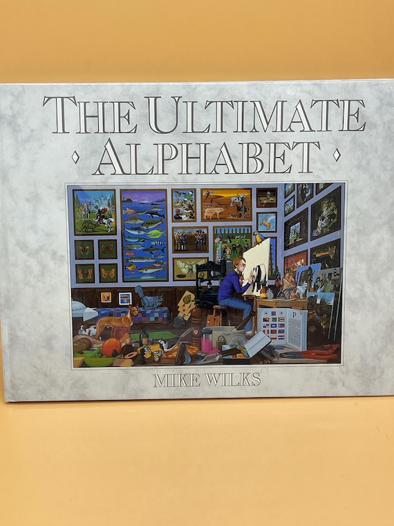 The Ultimate Alphabet Book by Mike Wilks 1986 Henry Holt Publishing hardcover with unused work book Puzzle Game Books Word Play Art Books