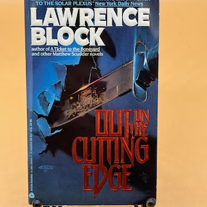 Out On The Cutting Edge a Matthew Scudder crime novel by Lawrence Block Fist Avon Printing 1990 crime fiction detective novels mystery books