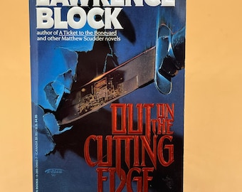 Out On The Cutting Edge a Matthew Scudder crime novel by Lawrence Block Fist Avon Printing 1990 crime fiction detective novels mystery books