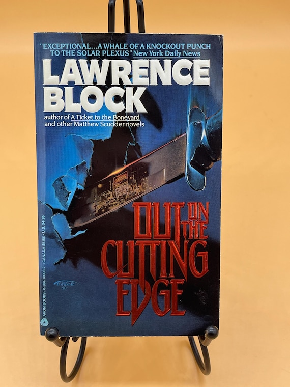 Out On The Cutting Edge a Matthew Scudder crime novel by Lawrence Block Fist Avon Printing 1990 crime fiction detective novels mystery books
