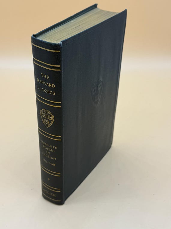 The Complete Poems of John Milton 1909 Collier Publishing The Harvard Classics Fabrikoid Edition Epic Poetry Books Rare Books Paradise Lost