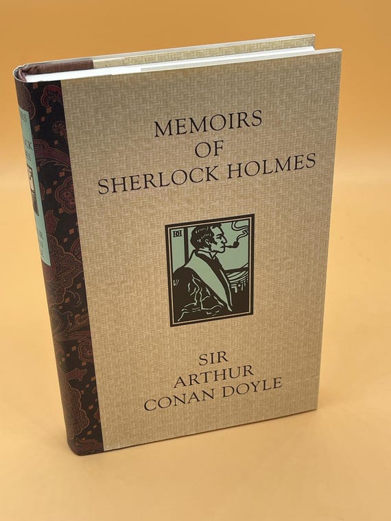 Memoirs of Sherlock Holmes by Sir Arthur Conan Doyle 1994 BOMC illustrated edition Sherlock Holmes mystery book gift Detective Crime Fiction
