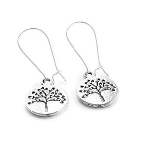 Silver Tree Earrings - Tree Jewelry - Simple Everyday Jewelry - Tree Of Life Earrings - Silver drop earrings - Family Tree Jewelry