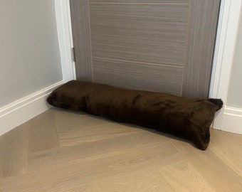 Luxury Faux Fur Draught Excluder – Thick Soft Door Draft Stopper, Plush Fabric, 3 Lengths, Keeps Out Draughts, Cosy Home Accessory, UK Made