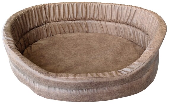 Faux Leather Dog Bed Ring Nest Dog Bed Etsy