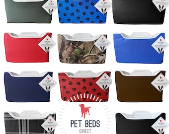 Dog Car Seat Booster Travel Basket in 11 Styles, Choice of Inner Linings, Safety Straps, Soft Padded Pet Seat, Small & Medium Dogs, UK Made