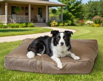 Eco Faux Suede Slumber Dog Bed – Foam or Fibre Filled, Chocolate Brown, 4 Sizes, Comfy High‑Sided Pet Bed, Designer Look, Washable Cover