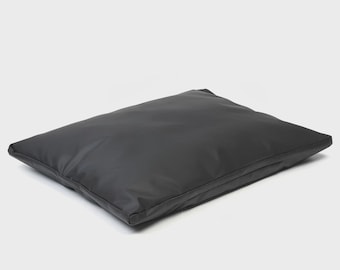 Rough Leather Look Cushion Dog Bed – Black Faux Leather Pet Pillow, 2 Sizes Small & Large, Good Filled, Easy Wipe Clean, Stylish Dog Bed