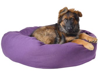 Lit pour chien DONUT BED, 4 tailles : petit, moyen grand extra large, livraison rapide. Couleurs Bleu, Brun doré, Pistache, Violet, Terre cuite