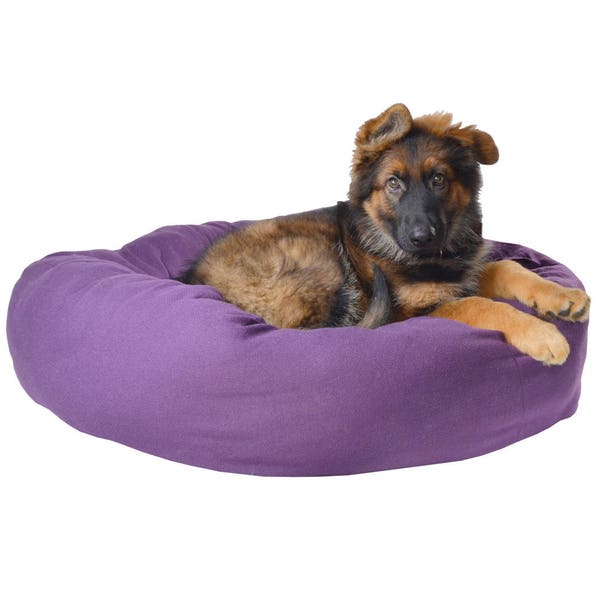 Lit pour chien DONUT BED, 4 tailles : petit, moyen grand extra large, livraison rapide. Couleurs Bleu, Brun doré, Pistache, Violet, Terre cuite