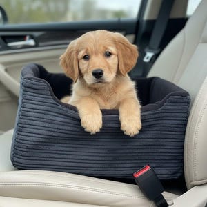 Dog Car Booster Seat Safety Travel Safe Puppy Pet Soft Small or Medium Grey Corduroy