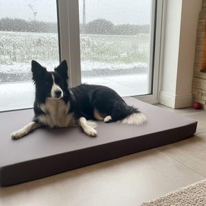 Huge Dog Bed 4" Thick Reversible Mattress, Black or Grey Heavy Duty Fabric, Extra Large Sizes, Supportive Foam Bed, Easy Wipe Clean, UK Made