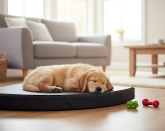 Faux Leather Corner Dog Bed, Space-Saving Pet Sofa, Easy Wipe Clean Foam Cushion