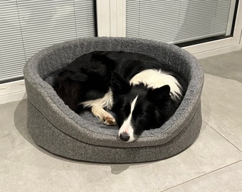 Luxury Nest Dog Cat Bed, Traditional Cozy Pet Design, UK Handmade Fabrics