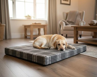 Giant Dog Bed Thick & Chunky Foam Mattress, Removable Cover, 4 Designs, 4 Sizes, Very Comfortable Large Dog Bed, Heavy Duty Easy Wash Cover