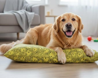 Dog Tired Cushion Dog Bed – Cheap Trendy Pet Bed, Hollow Fibre Filled, 7 Colours Blue Brown Green Grey Purple Red Yellow, Soft Floor Pillow
