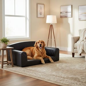 Sofá cama para perros de piel sintética Eco Snake – Elegante diseño para mascotas, fácil de limpiar, fabricado en el Reino Unido.