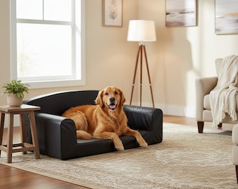 Eco Snake Faux Leather Dog Sofa Bed – Stylish Designer Pet, Wipe Clean, UK Made